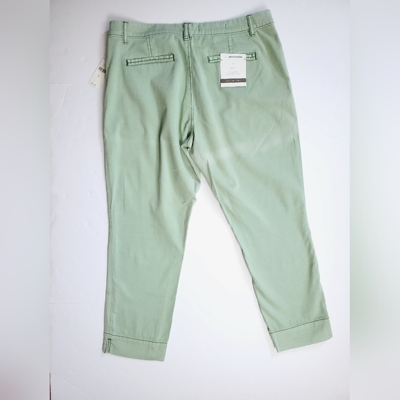 NWT Pilcro And The Letterpress Moss Green Cotton Stet Capri Womens 31 Imperfect - Picture 11 of 15